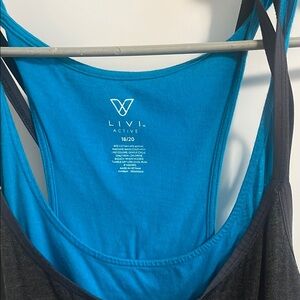 Livi Active Teal and Charcoal Tank Top